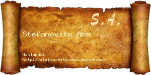Stefanovits Aba névjegykártya